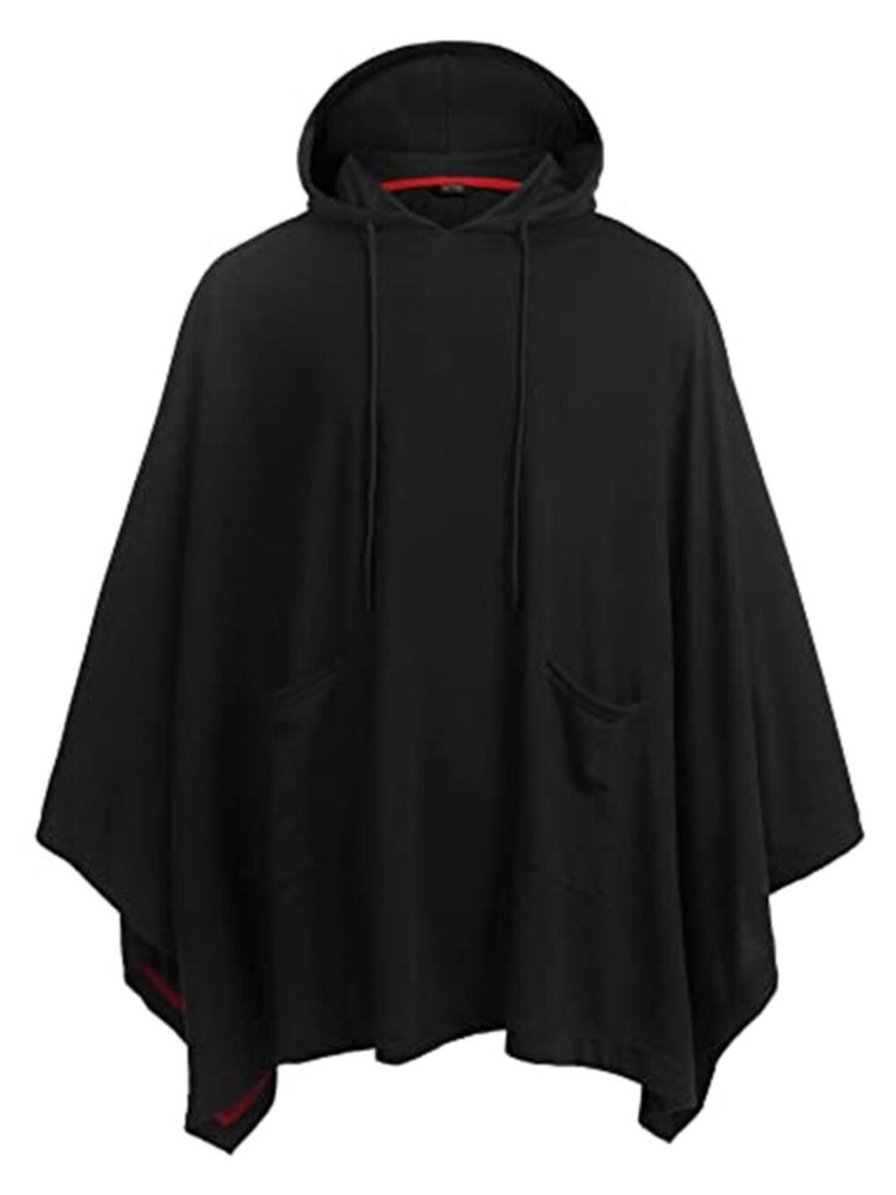 Hooded Poncho Cape Cloak Hoodie Pullover Unisex Long Sleeve Pocket Black Coat
